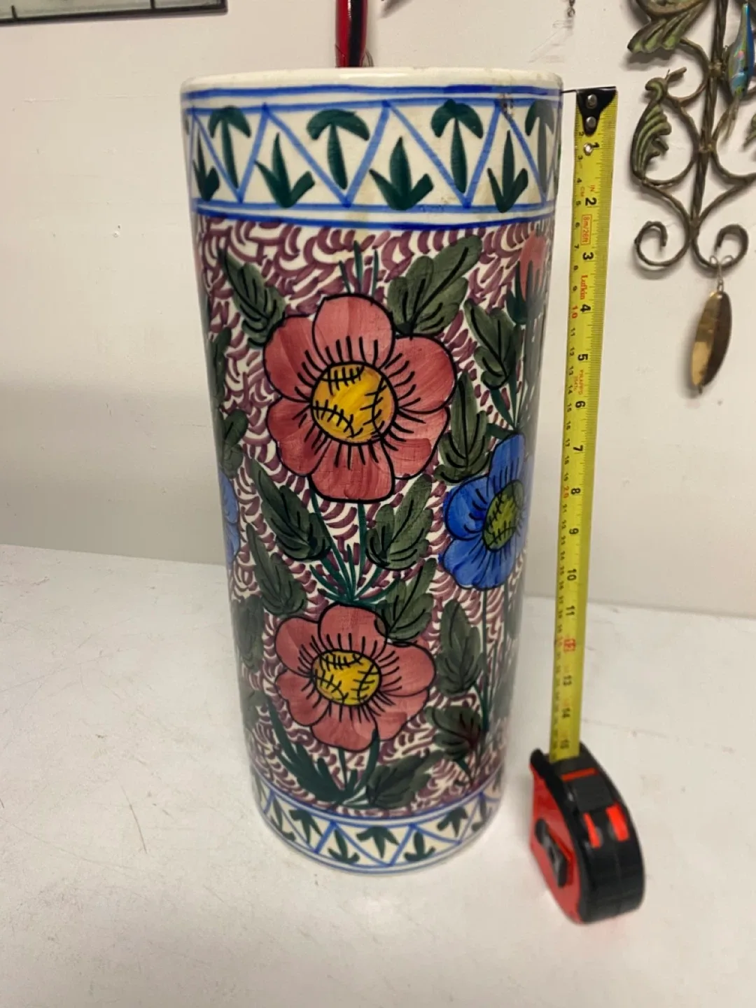 Hand Painted Large Spanish Vase with Floral Design thumbnail