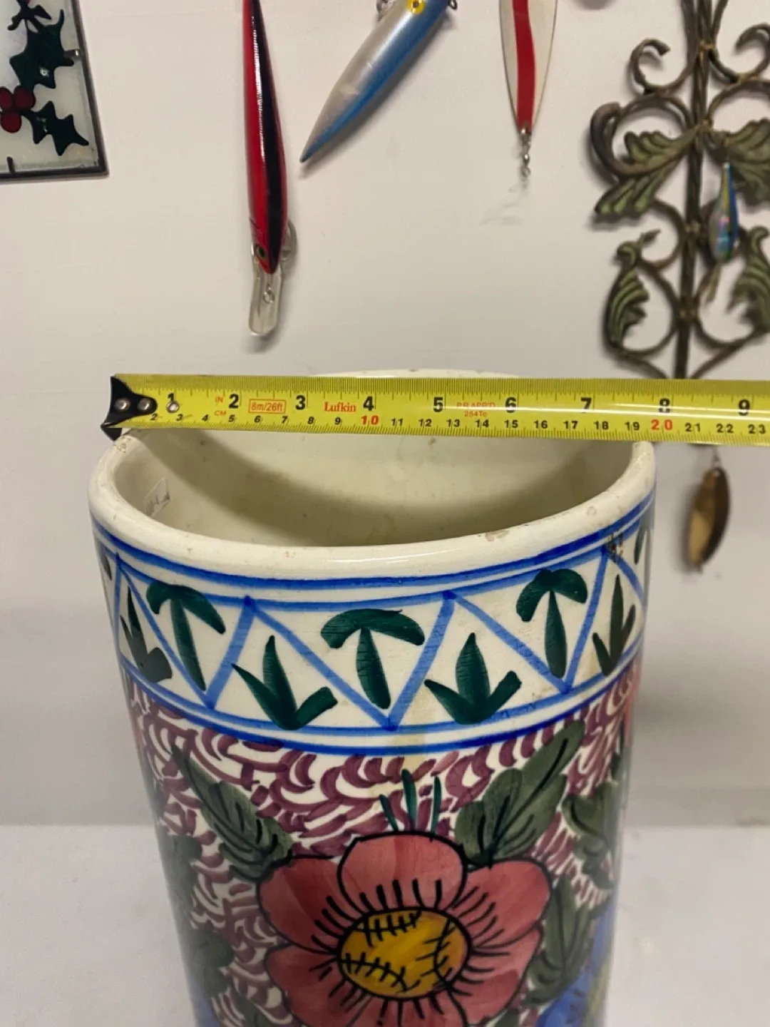 Hand Painted Large Spanish Vase with Floral Design image indicator(3)