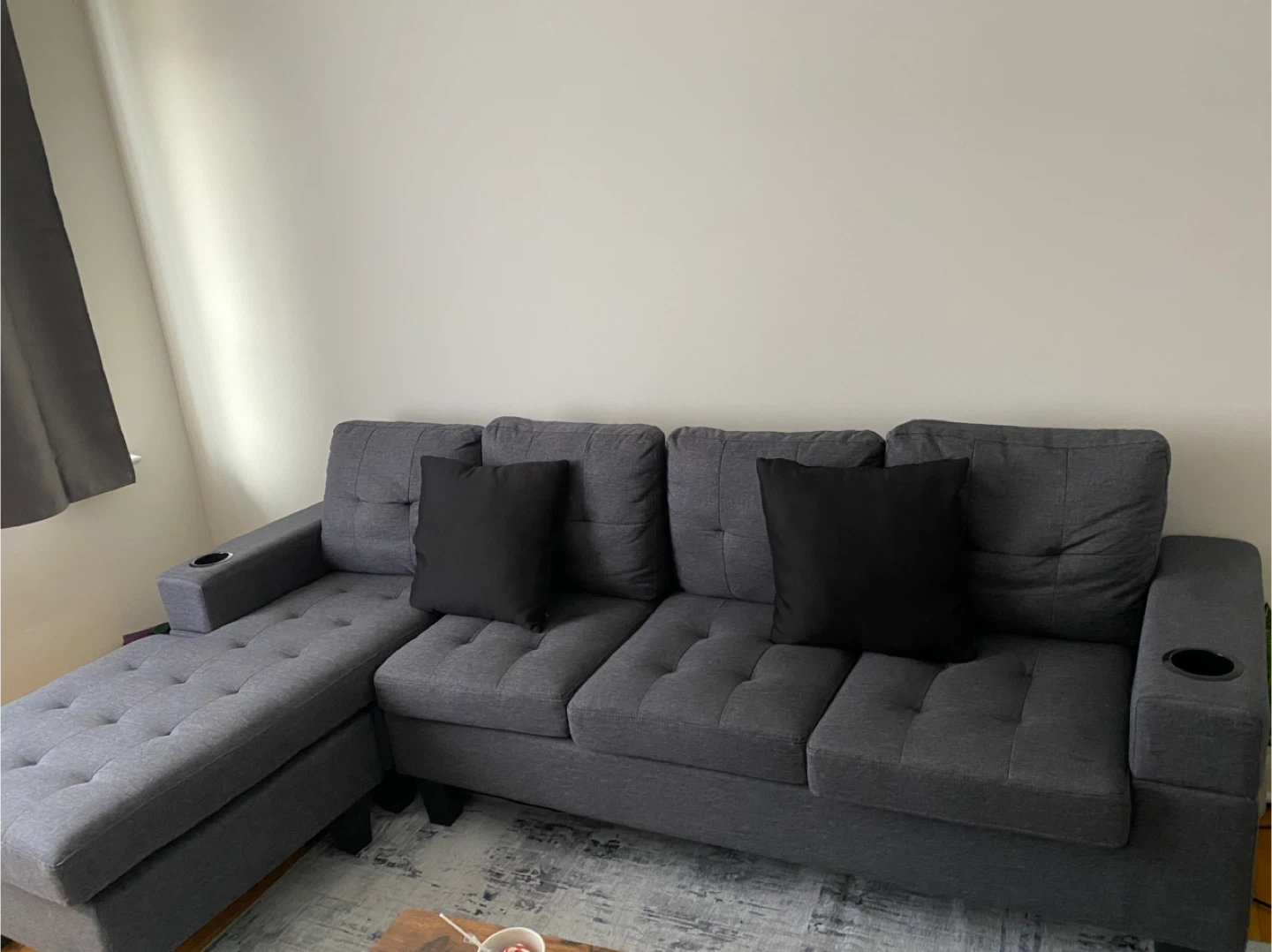 Gray Sectional Sofa with Chaise Lounge