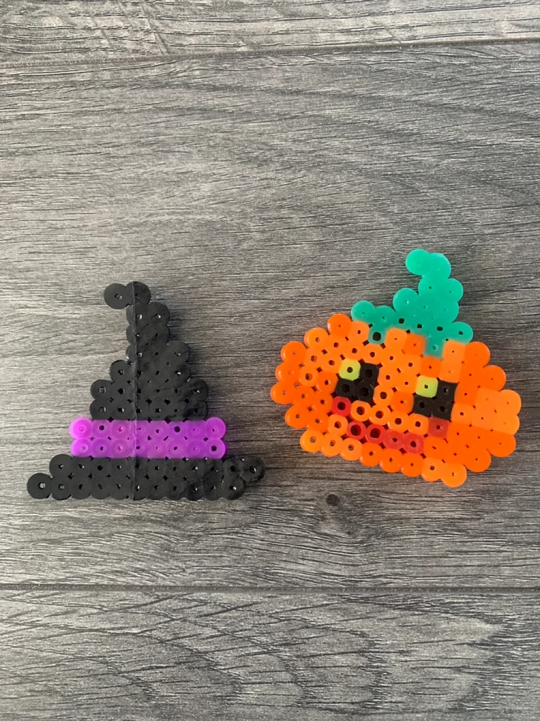 Halloween Perler Bead Witch Hat & Pumpkin thumbnail