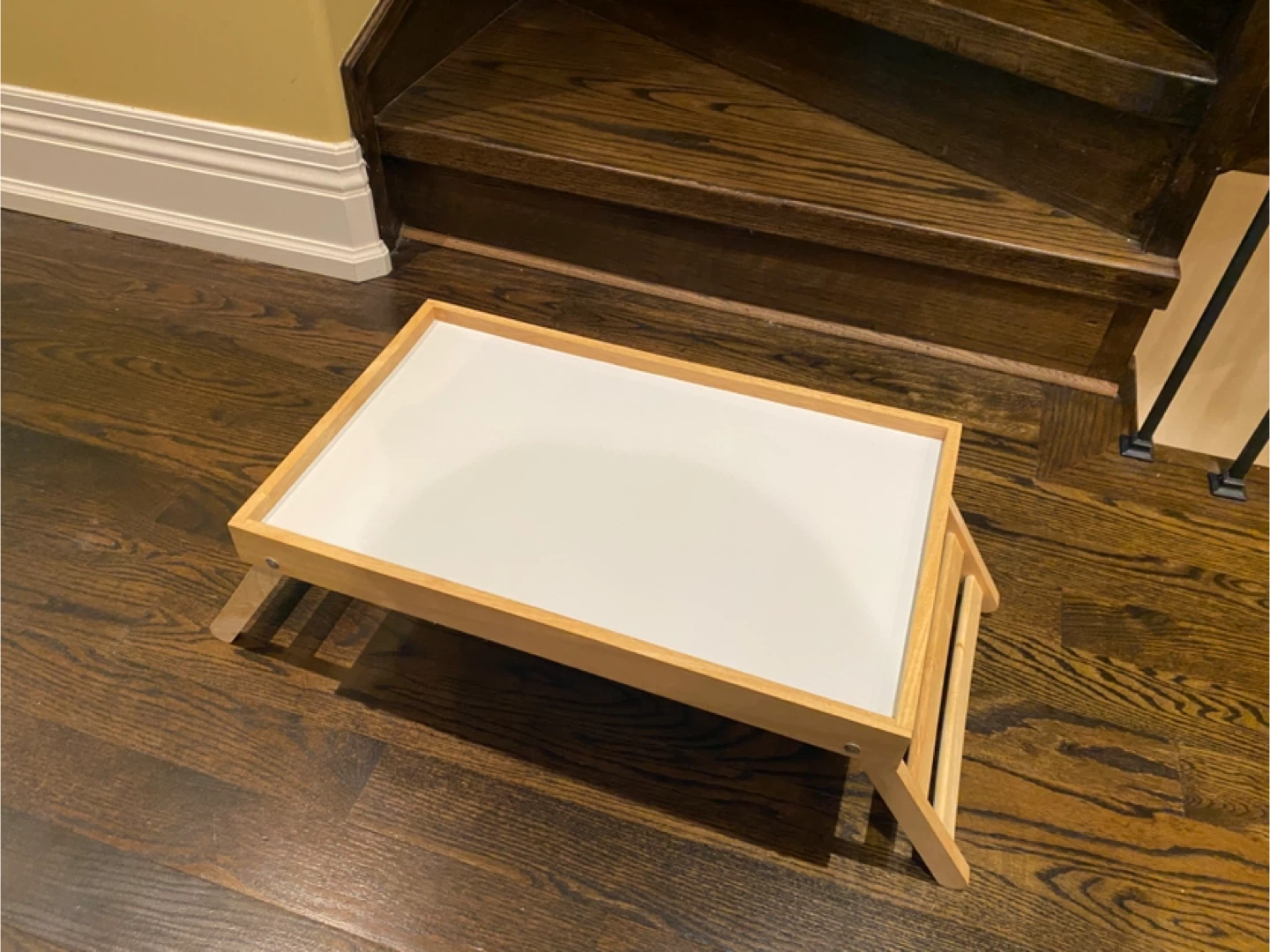 IKEA Wooden Bed Tray Table with Folding Legs