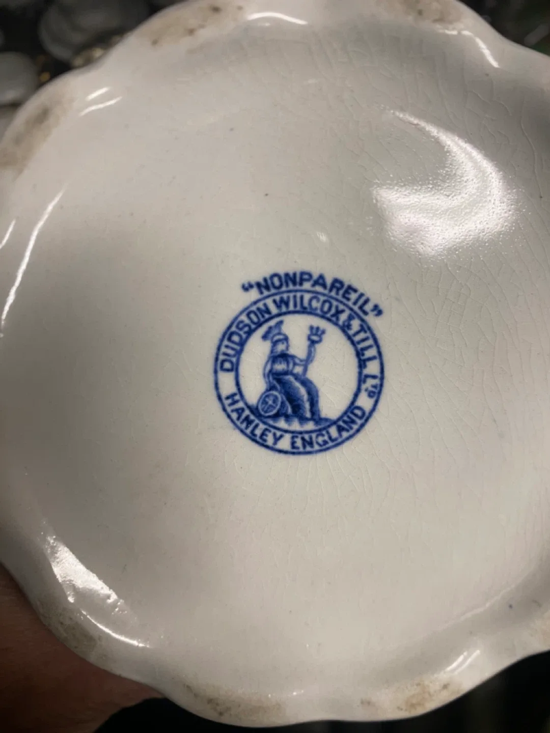 Vintage Large Blue & White Floral Pitcher and Bowl Set image indicator(3)