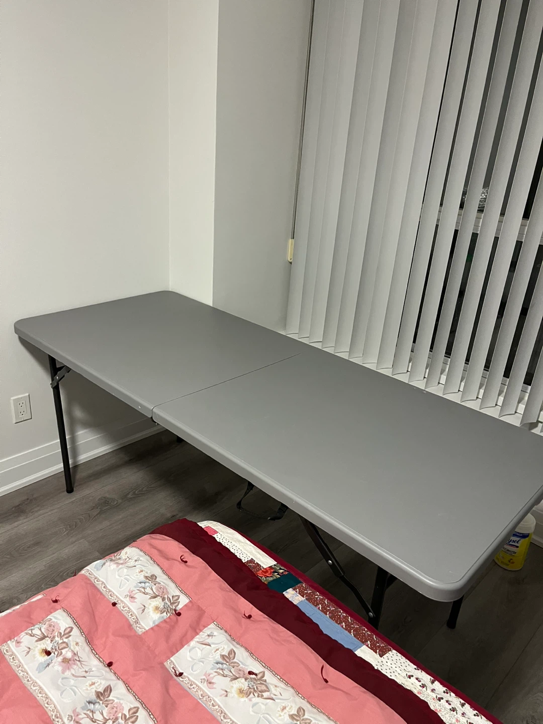 For Living 6-ft Portable Folding Table - Grey