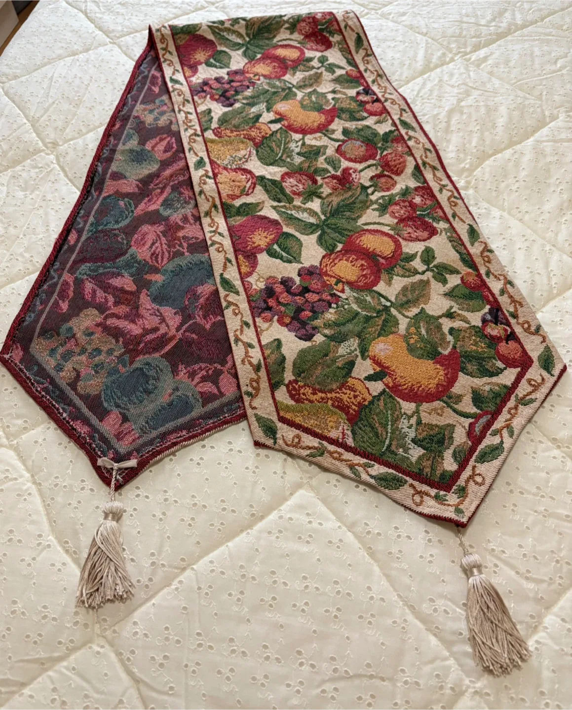 Floral tapestry table runner