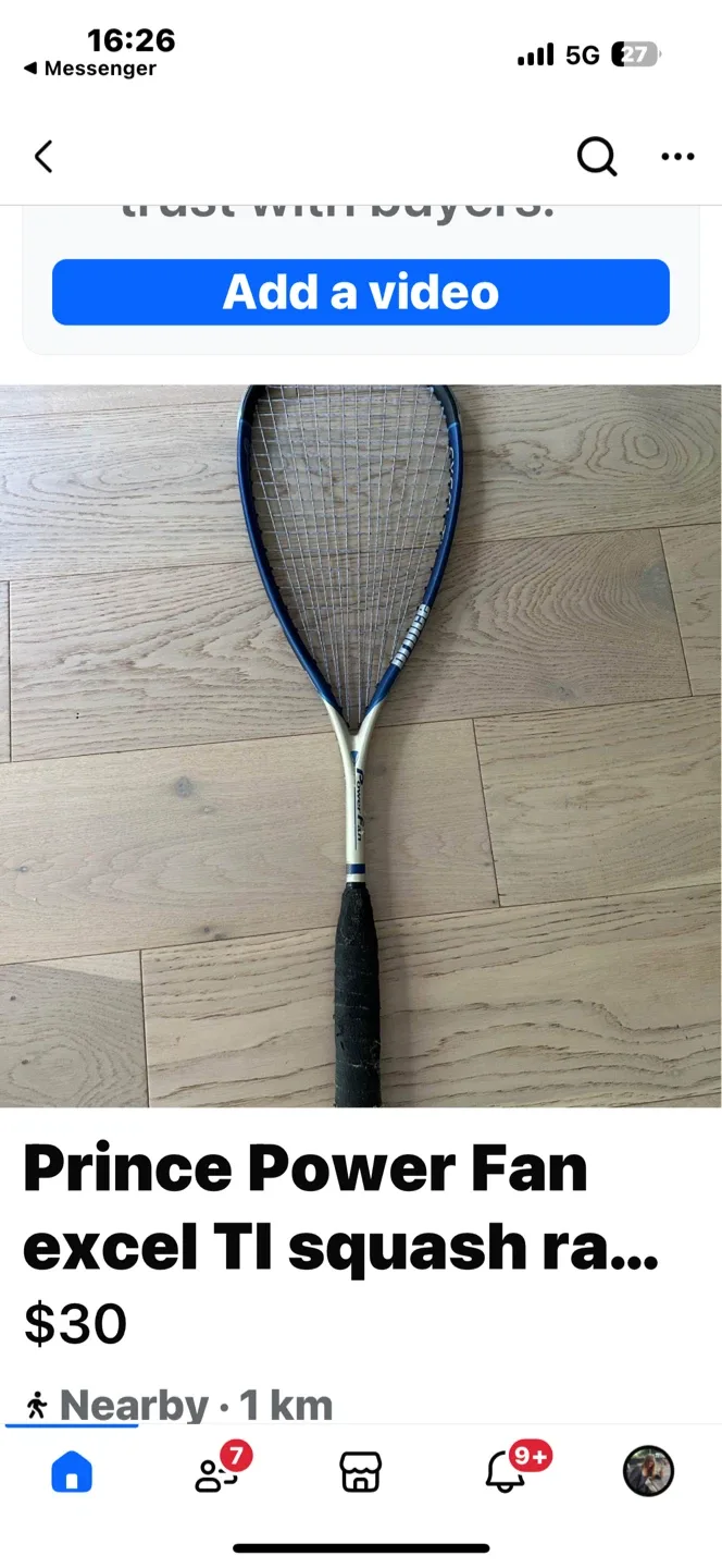 Prince Power Fan Excel TI Squash Racket thumbnail