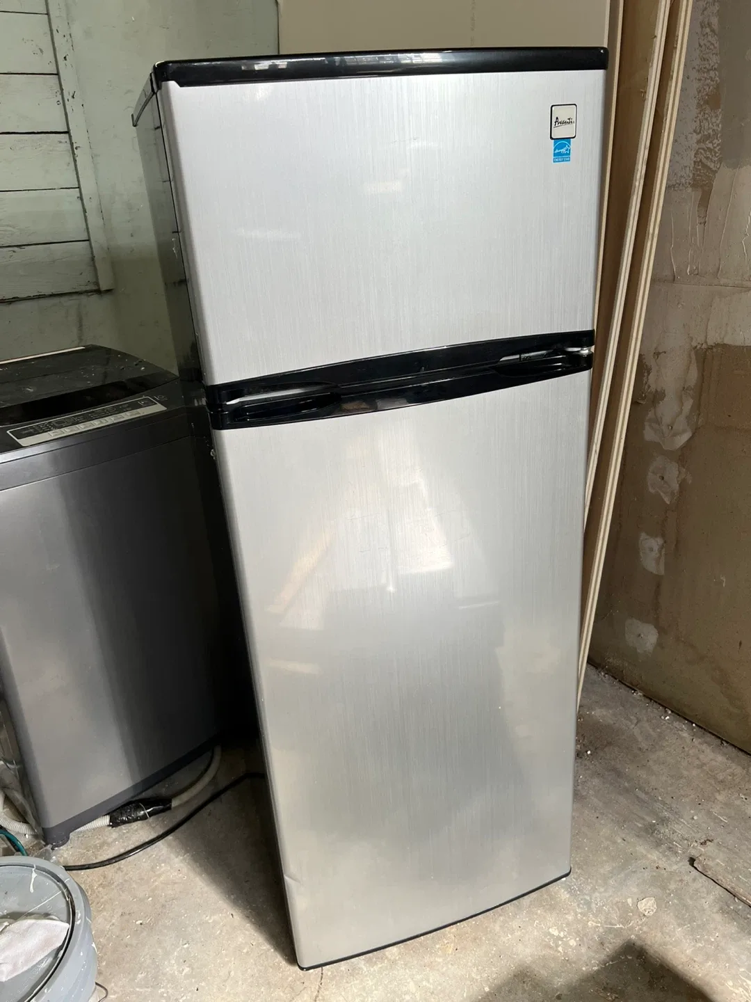Small Amana Stainless Steel Top-Freezer Refrigerator