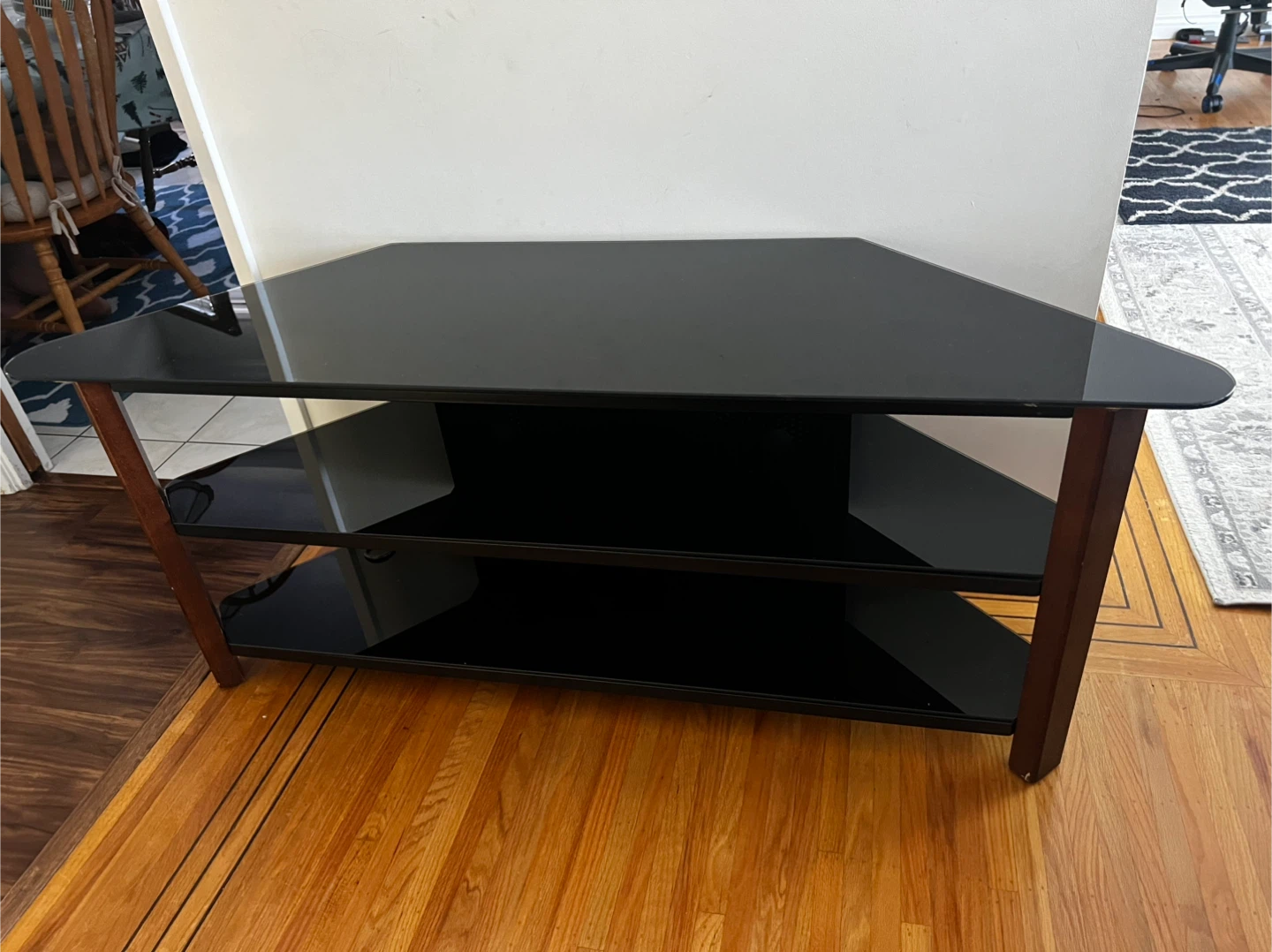 Black Glass TV Stand