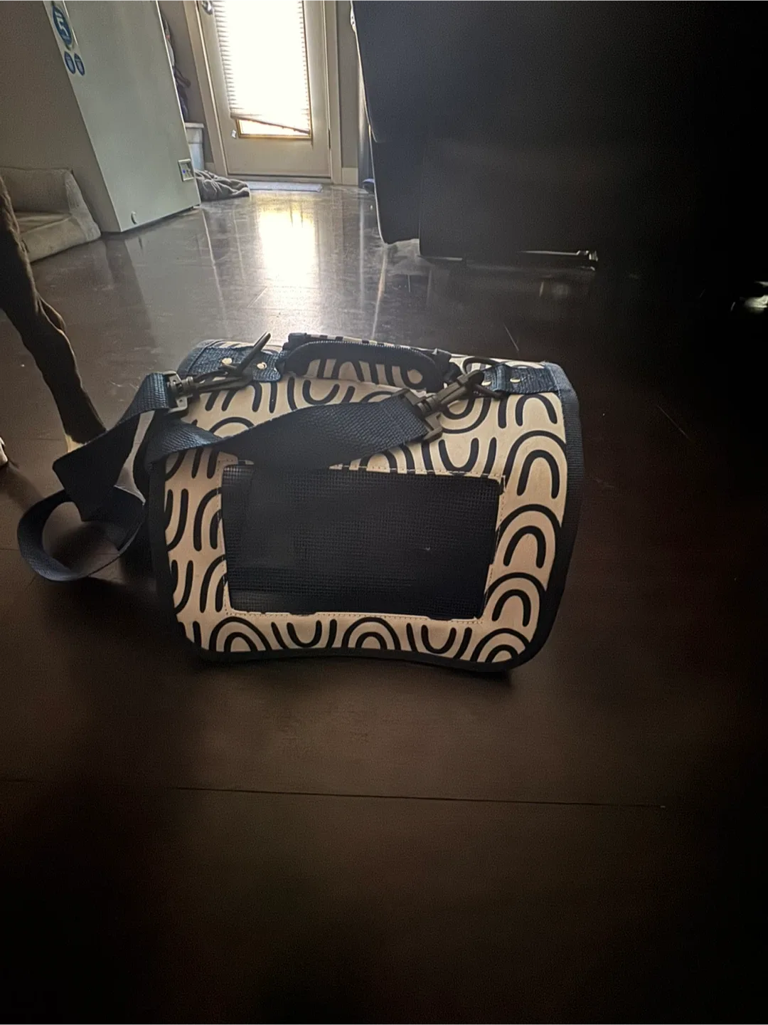 Pet Carrier - Blue & White Pattern thumbnail