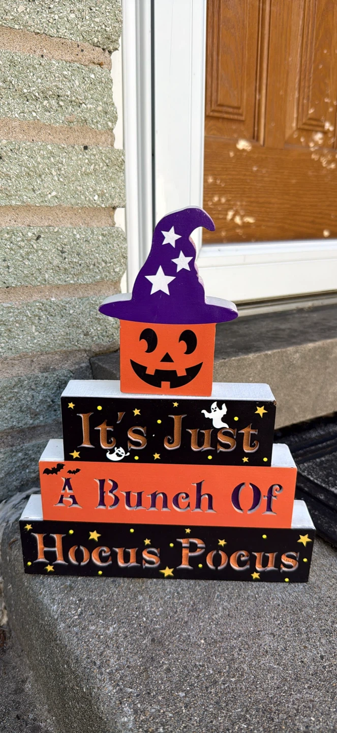 Halloween Hocus Pocus Wooden Decoration light