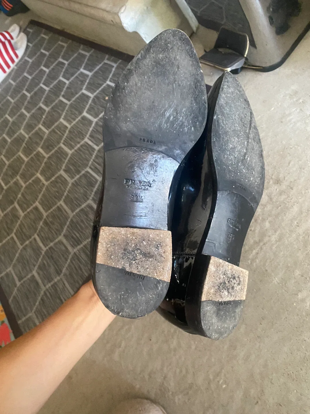 Prada Black Patent Leather Ankle Boots - Size 38.5 image indicator(3)