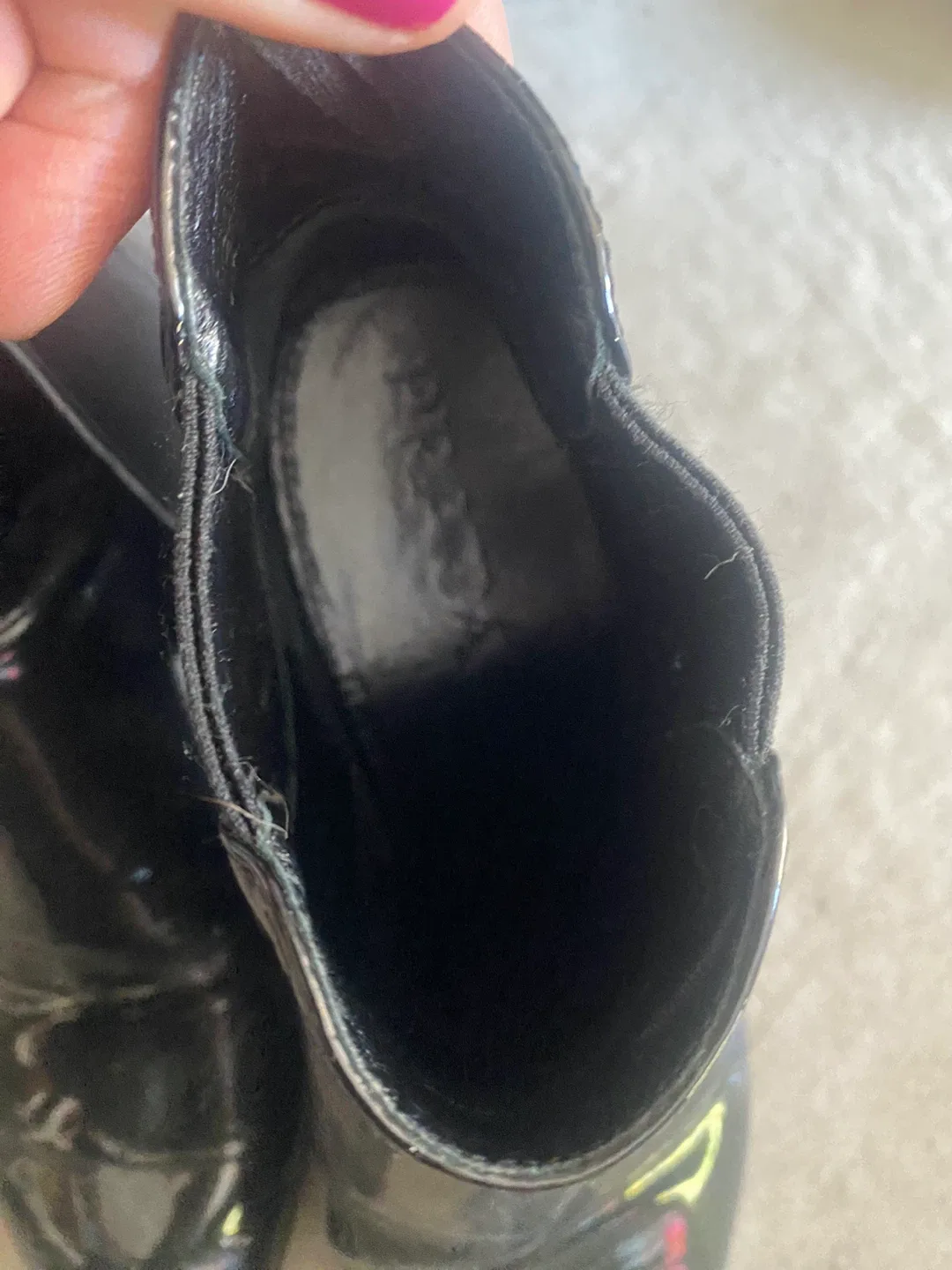 Prada Black Patent Leather Ankle Boots - Size 38.5 image indicator(5)