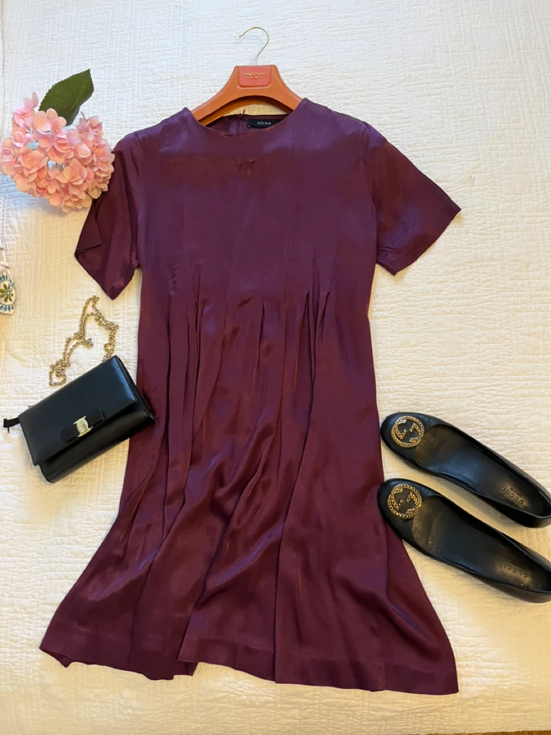 Satin  Dress - Size L