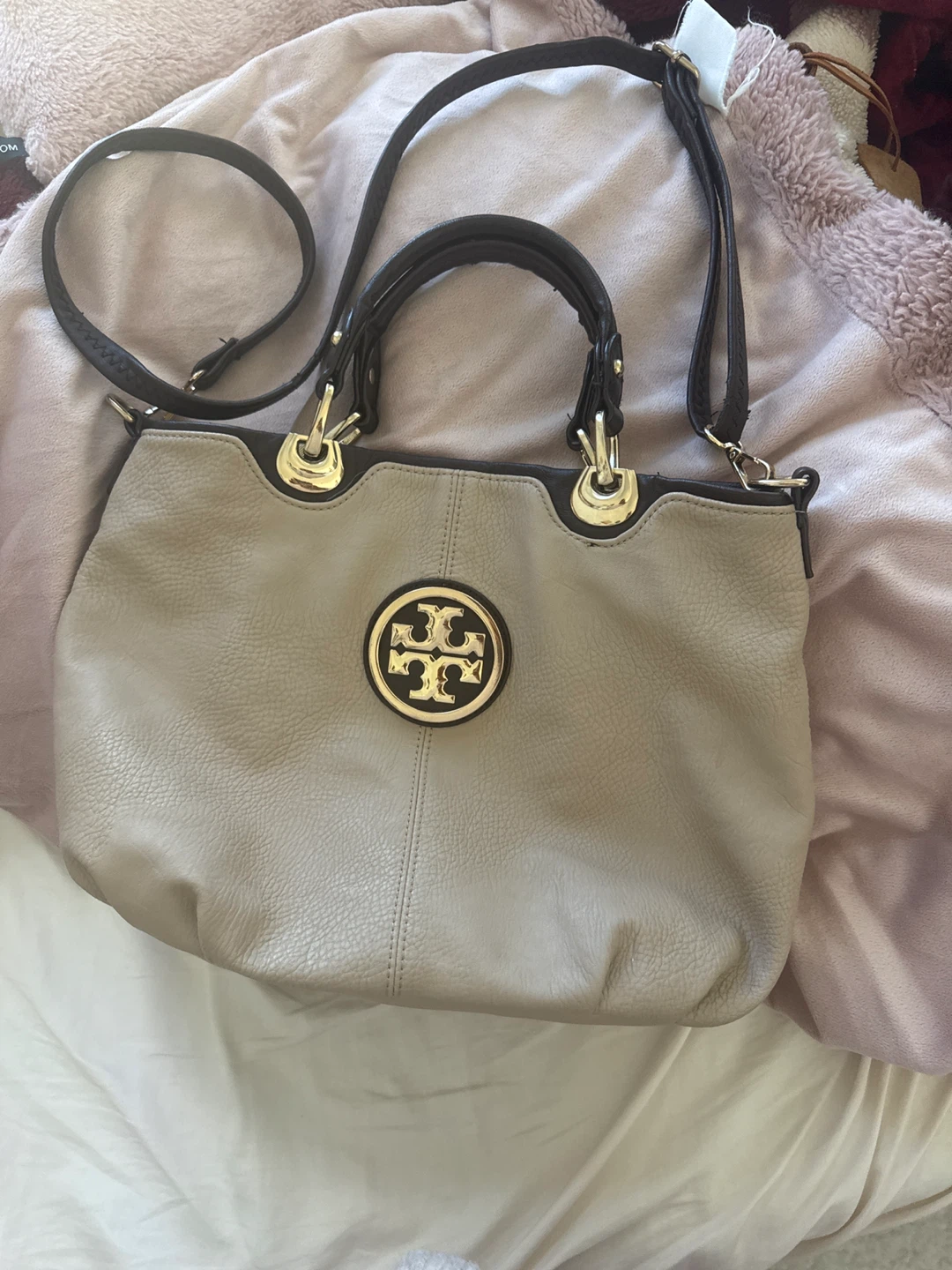 Cute Handbag - Beige & Brown and gold 🧡