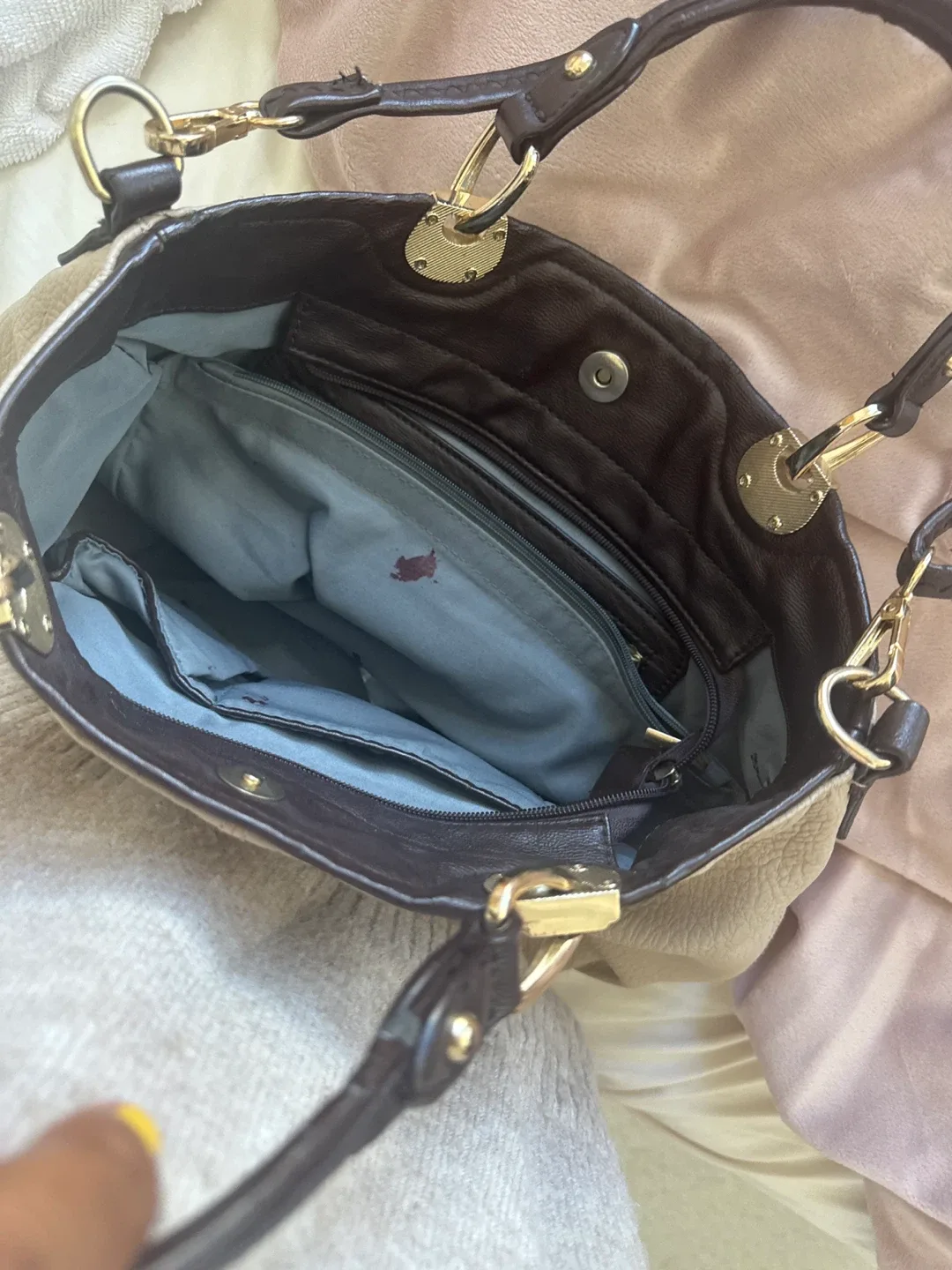 Cute Handbag - Beige & Brown and gold 🧡 image indicator(2)