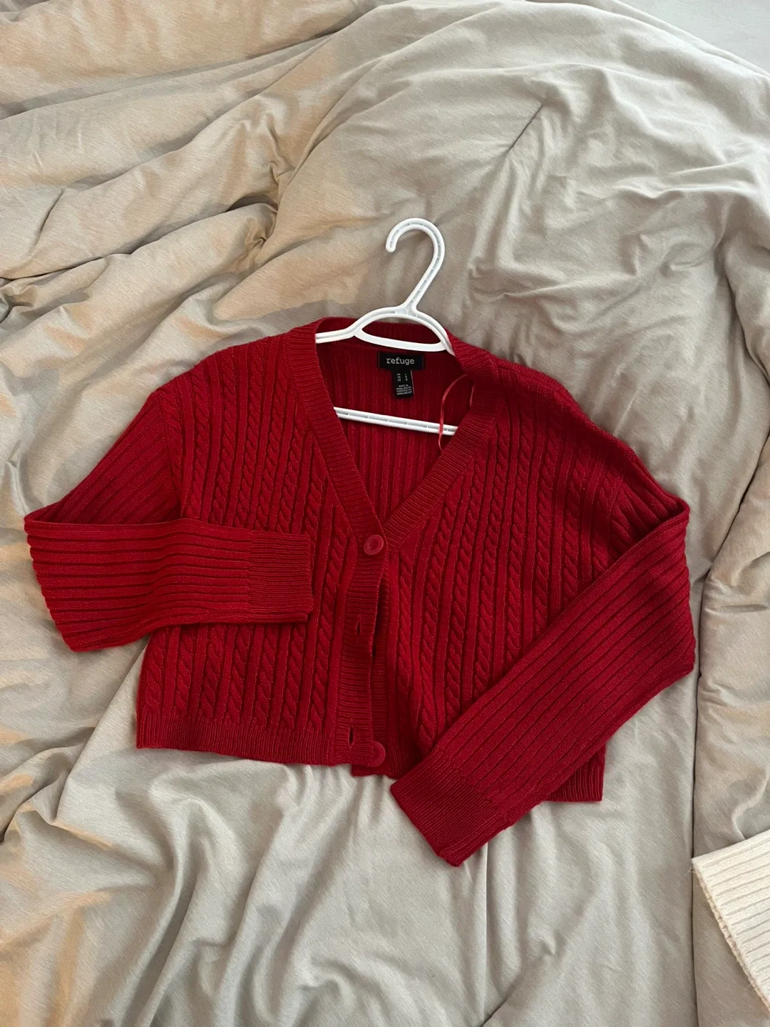 Escada Red Cable Knit Cardigan - Size S image indicator(5)