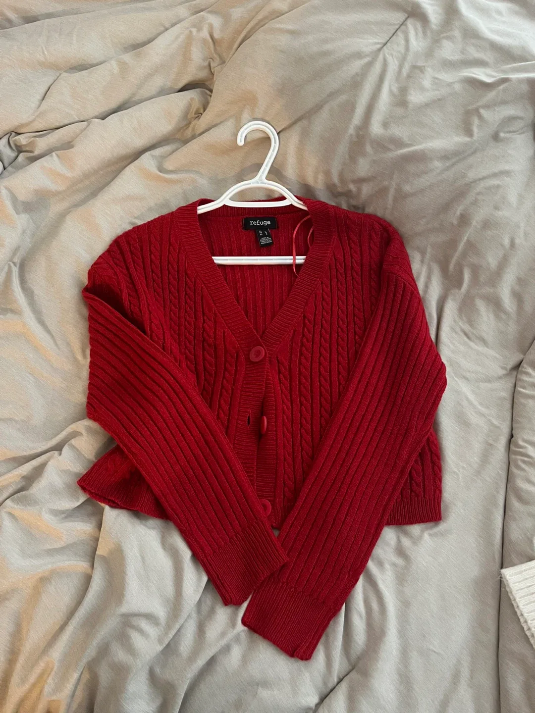 Escada Red Cable Knit Cardigan - Size S image indicator(6)