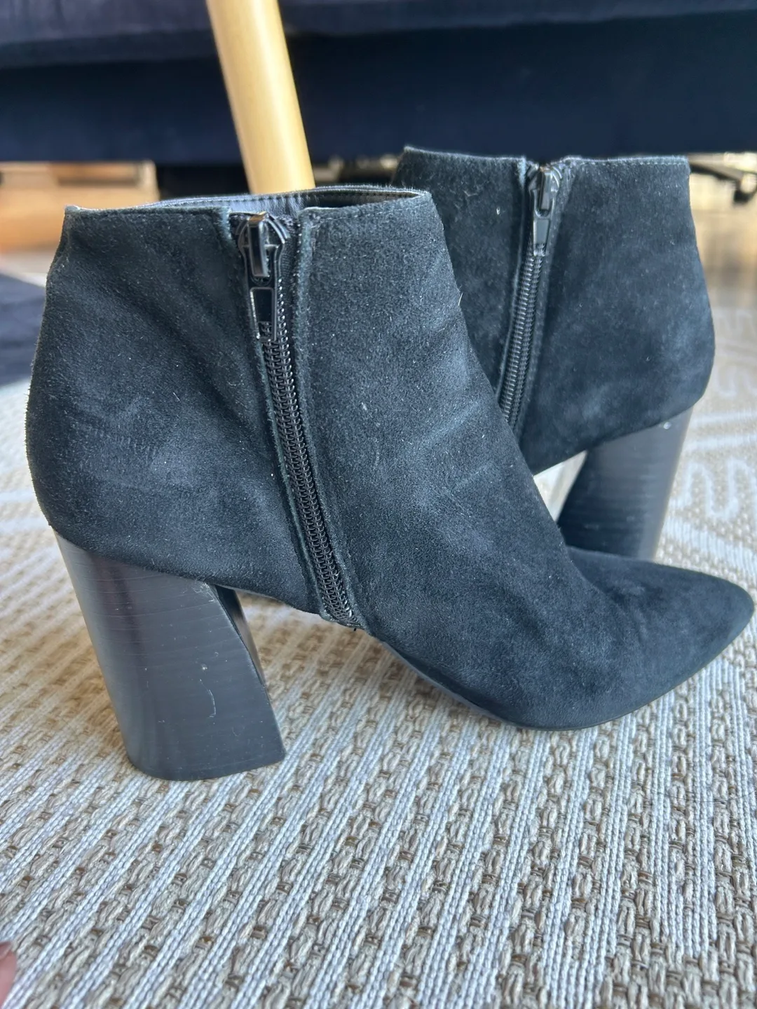 Steve Madden Black Suede Ankle Boots, Size 7.5 image indicator(3)