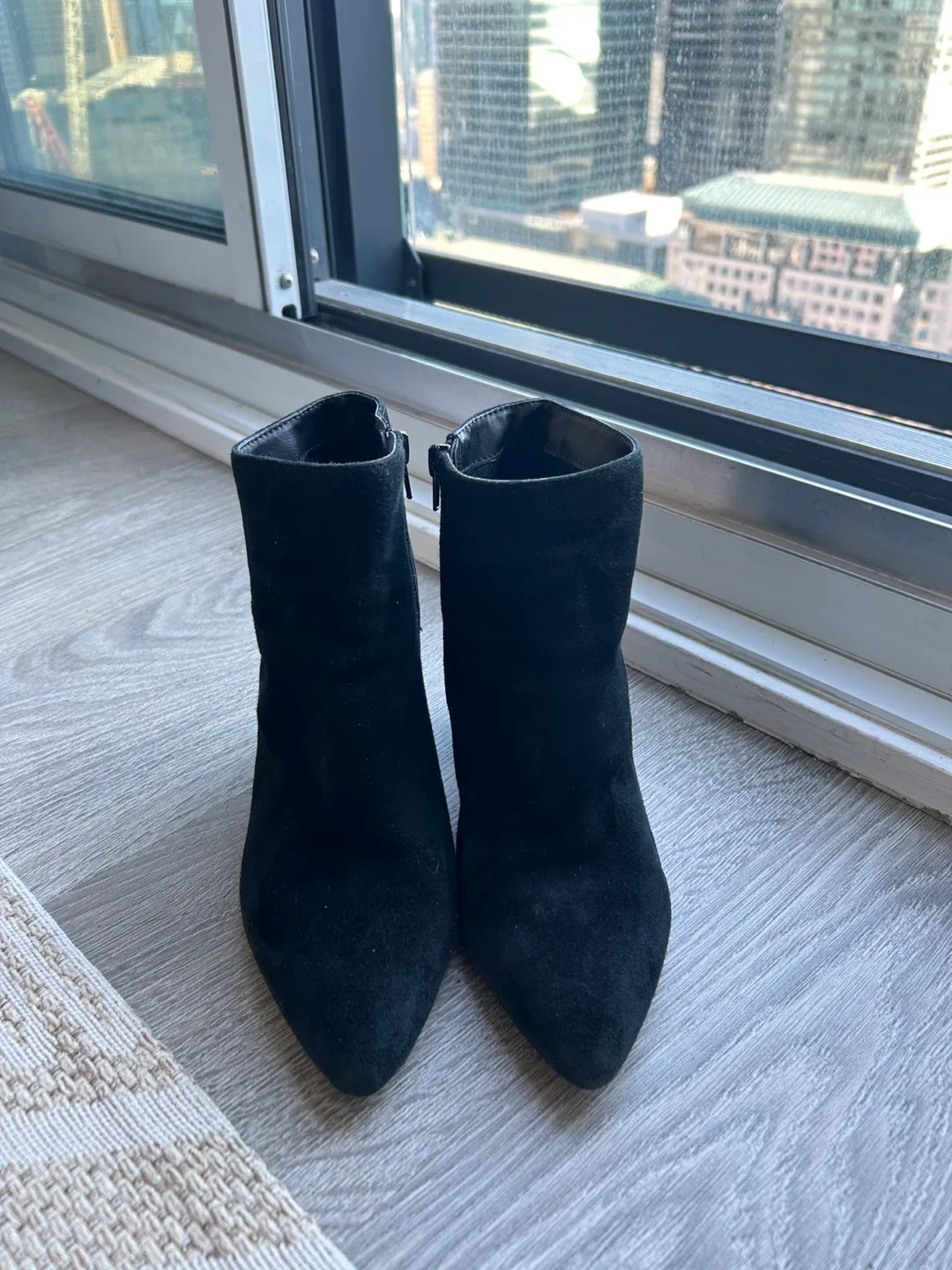 Steve Madden Black Suede Ankle Boots, Size 7.5 image indicator(2)