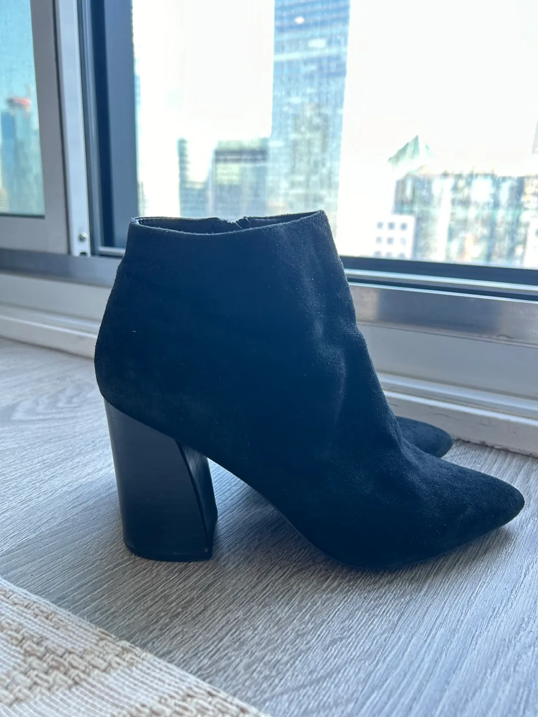 Steve Madden Black Suede Ankle Boots, Size 7.5 image indicator(4)