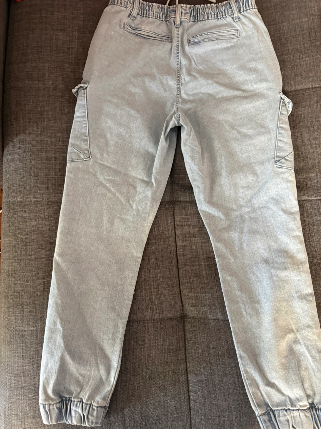 Light Blue Denim Cargo Joggers - photo 2