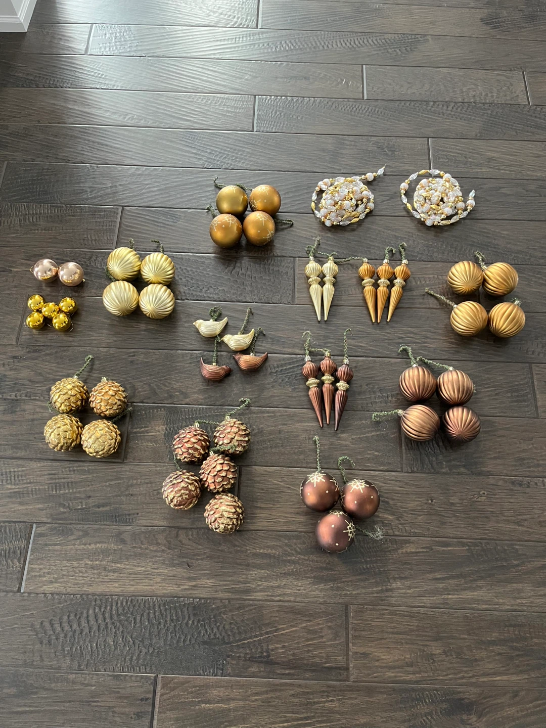 Gold & brown Christmas ornaments