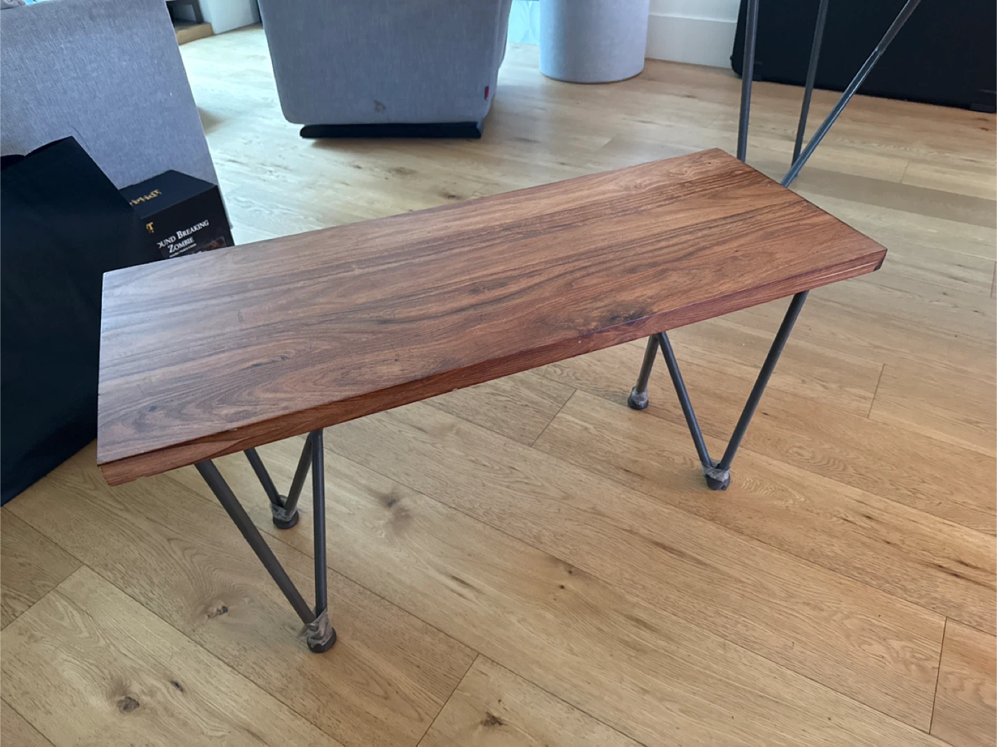 CB2 Dylan Solid Wood Dining Table set with Metal Legs - photo 2