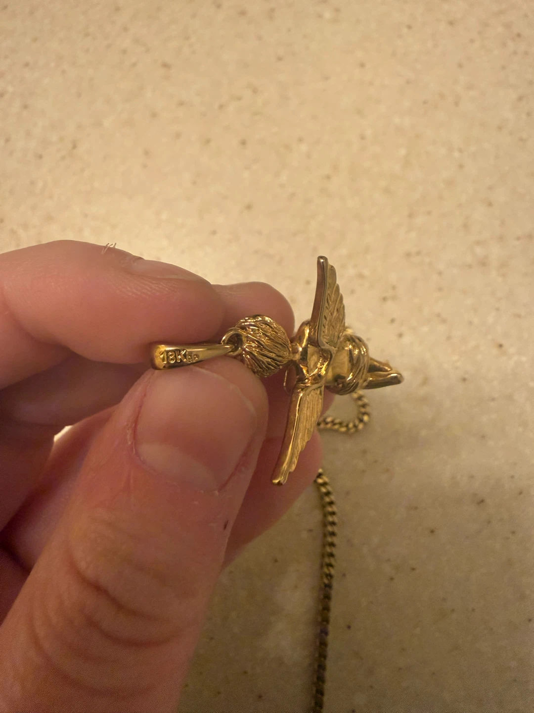18K GP Angel Pendant Necklace - photo 3