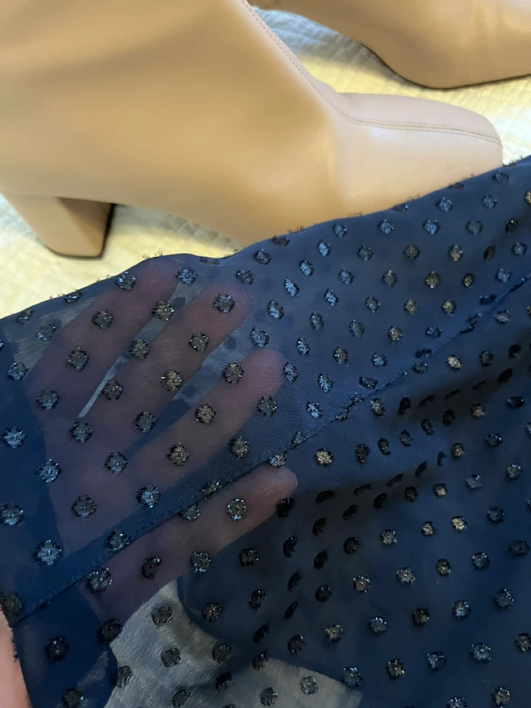 Navy Sheer Skirt - Size L - photo 2