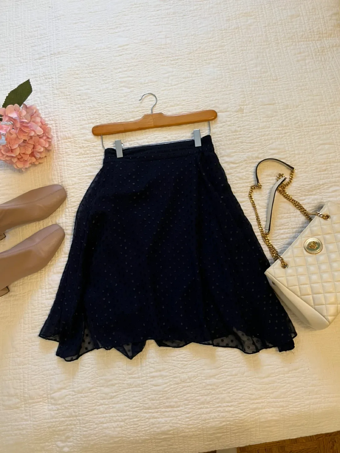 Navy Sheer Skirt - Size L thumbnail