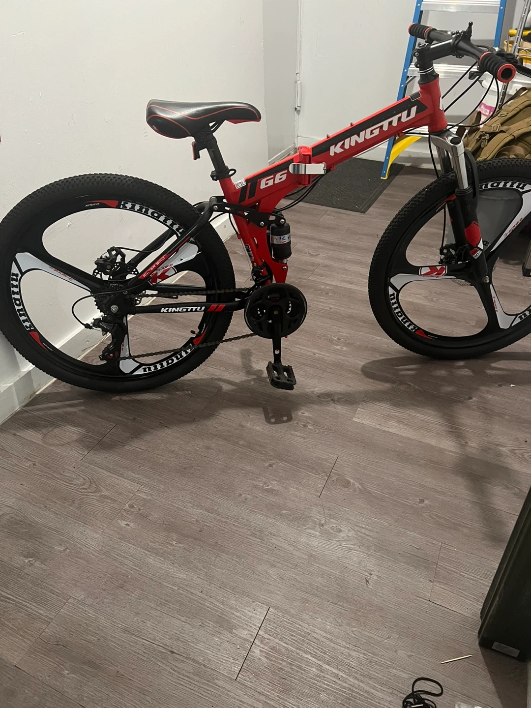 Kingttu G6 Folding Mountain Bike - Red/Black