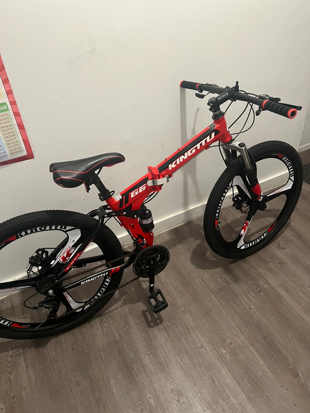 Kingttu G6 Folding Mountain Bike - Red/Black - photo 3