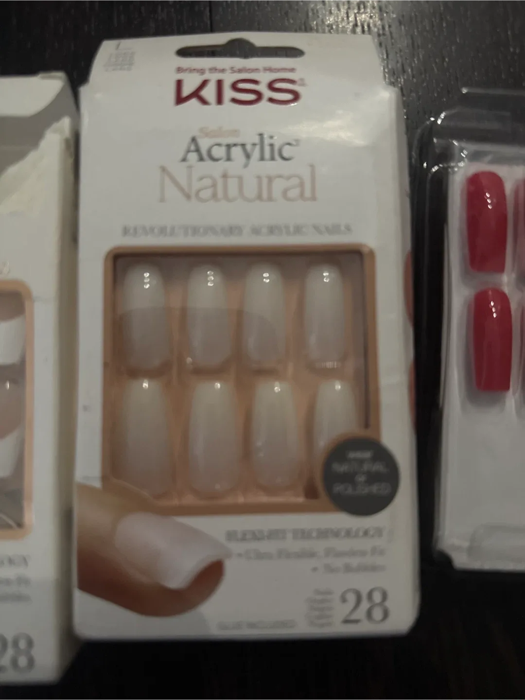 5 assorted False Nails - Kiss, Revolution, Acrylic Natural image indicator(6)