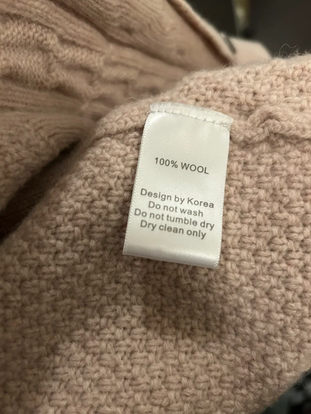 Oversized Knit Wool Cardigan - Beige image indicator(3)