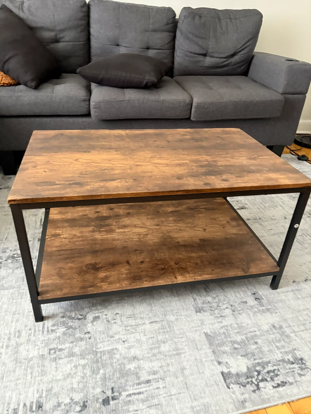 Brown Coffee Table with Shelf - photo 3