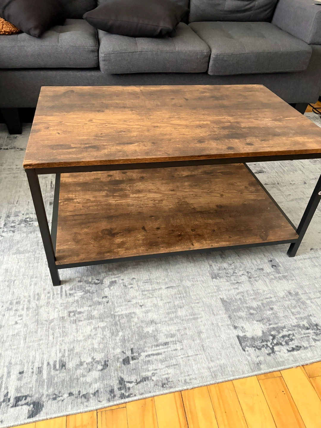 Brown Coffee Table with Shelf - photo 2