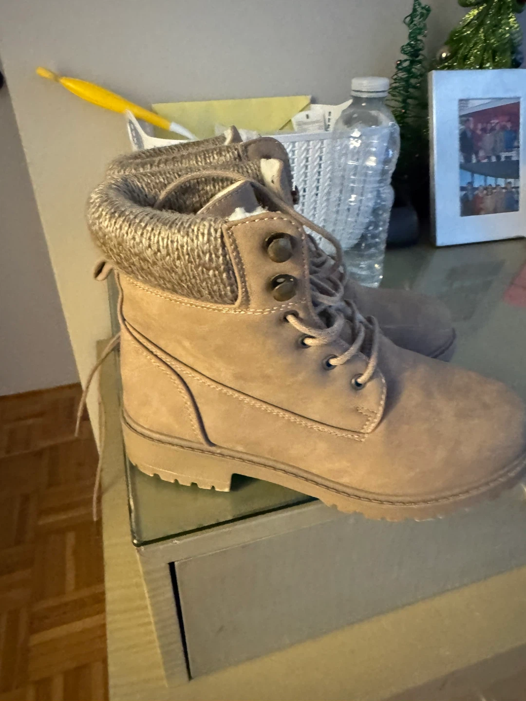Brown Lace-Up Ankle Boots - photo 2