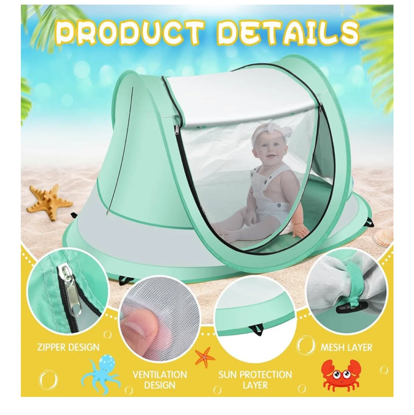Kapeazo Baby Beach Tent - Indoor Play Tent thumbnail