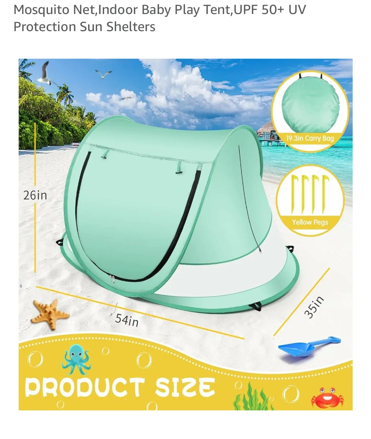 Kapeazo Baby Beach Tent - Indoor Play Tent image indicator(3)