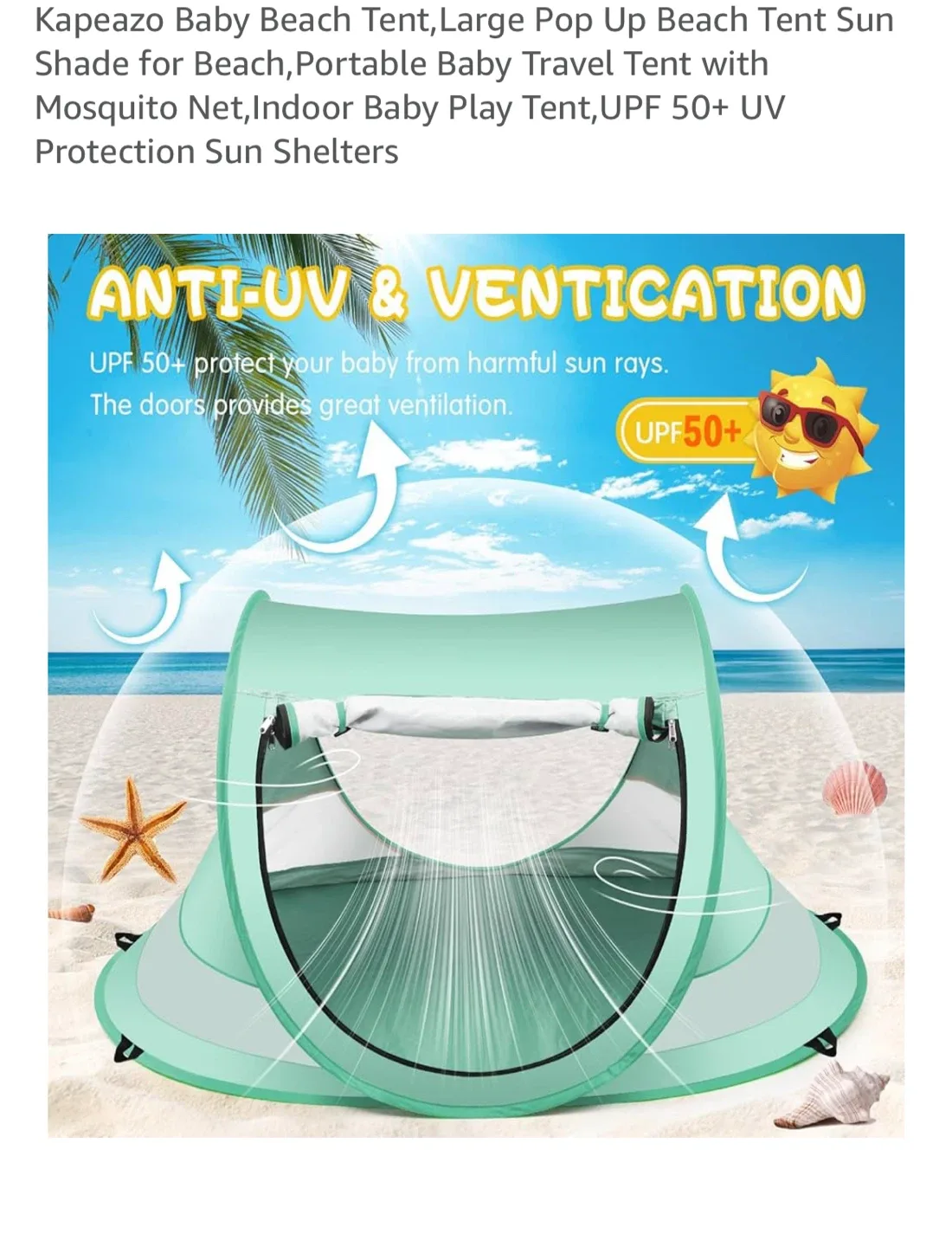 Kapeazo Baby Beach Tent - Indoor Play Tent image indicator(2)