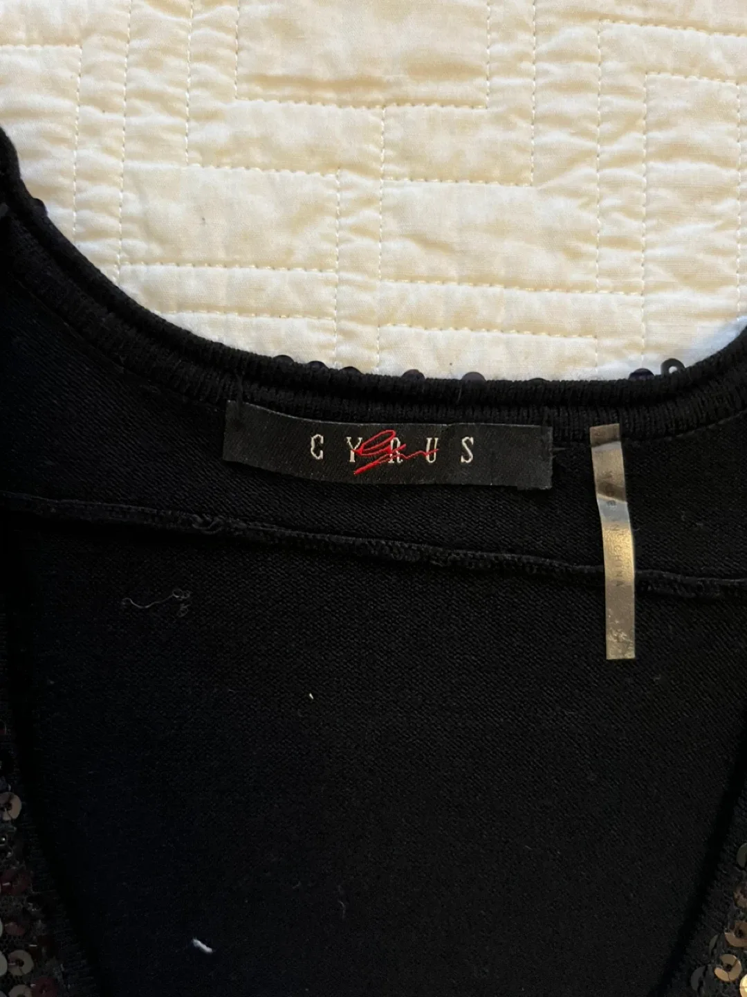 Black Sequin Tank Top - Size M image indicator(2)