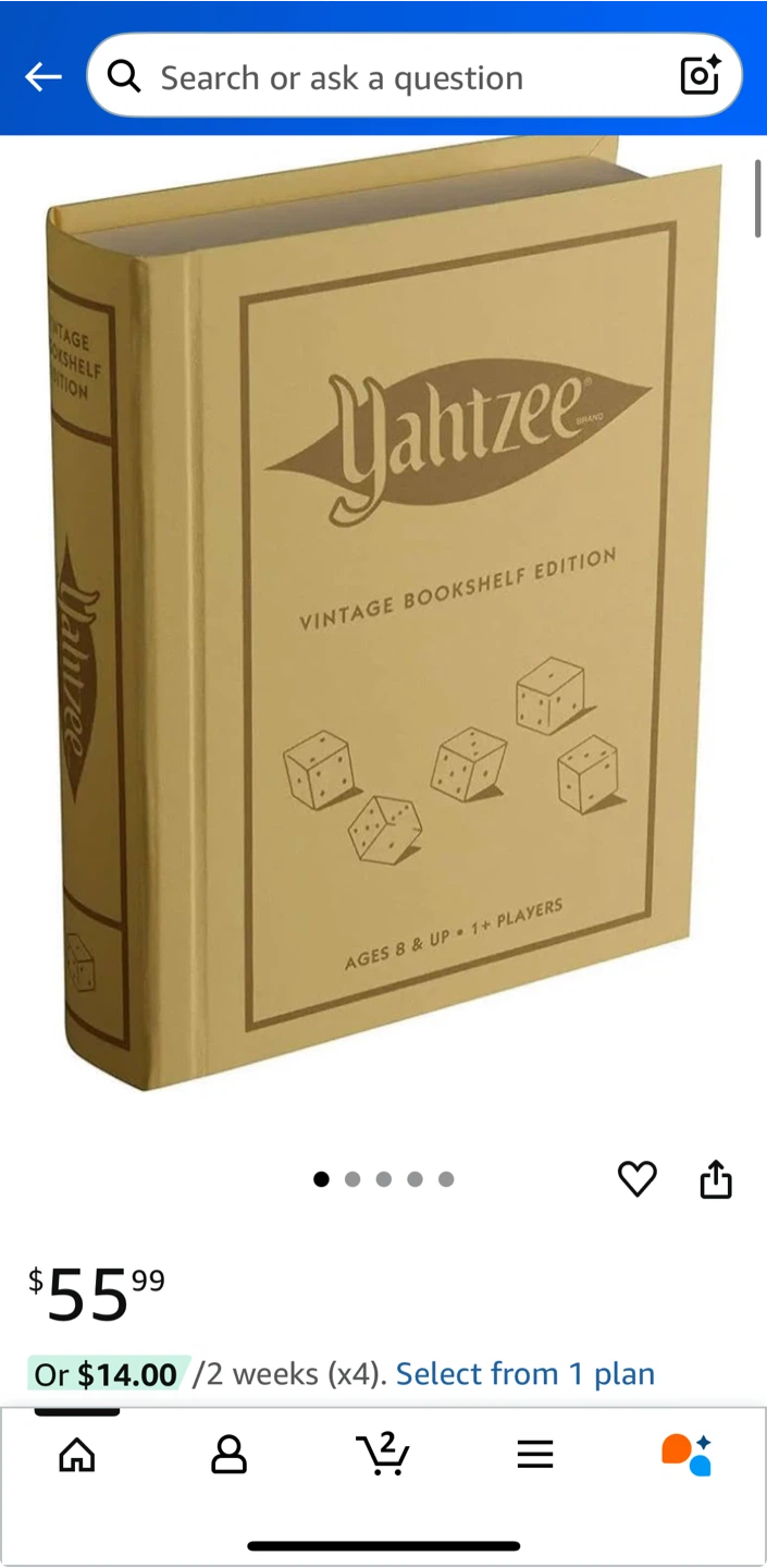 Yahtzee Vintage Bookshelf Edition Board Game