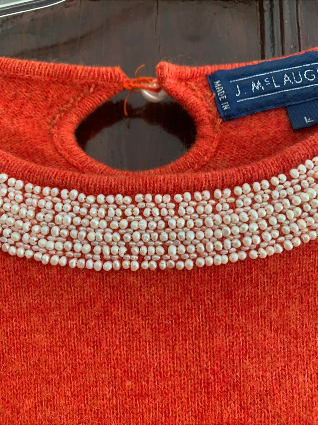 J. McLaughlin Orange Cashmere Blend Sweater - L image indicator(2)
