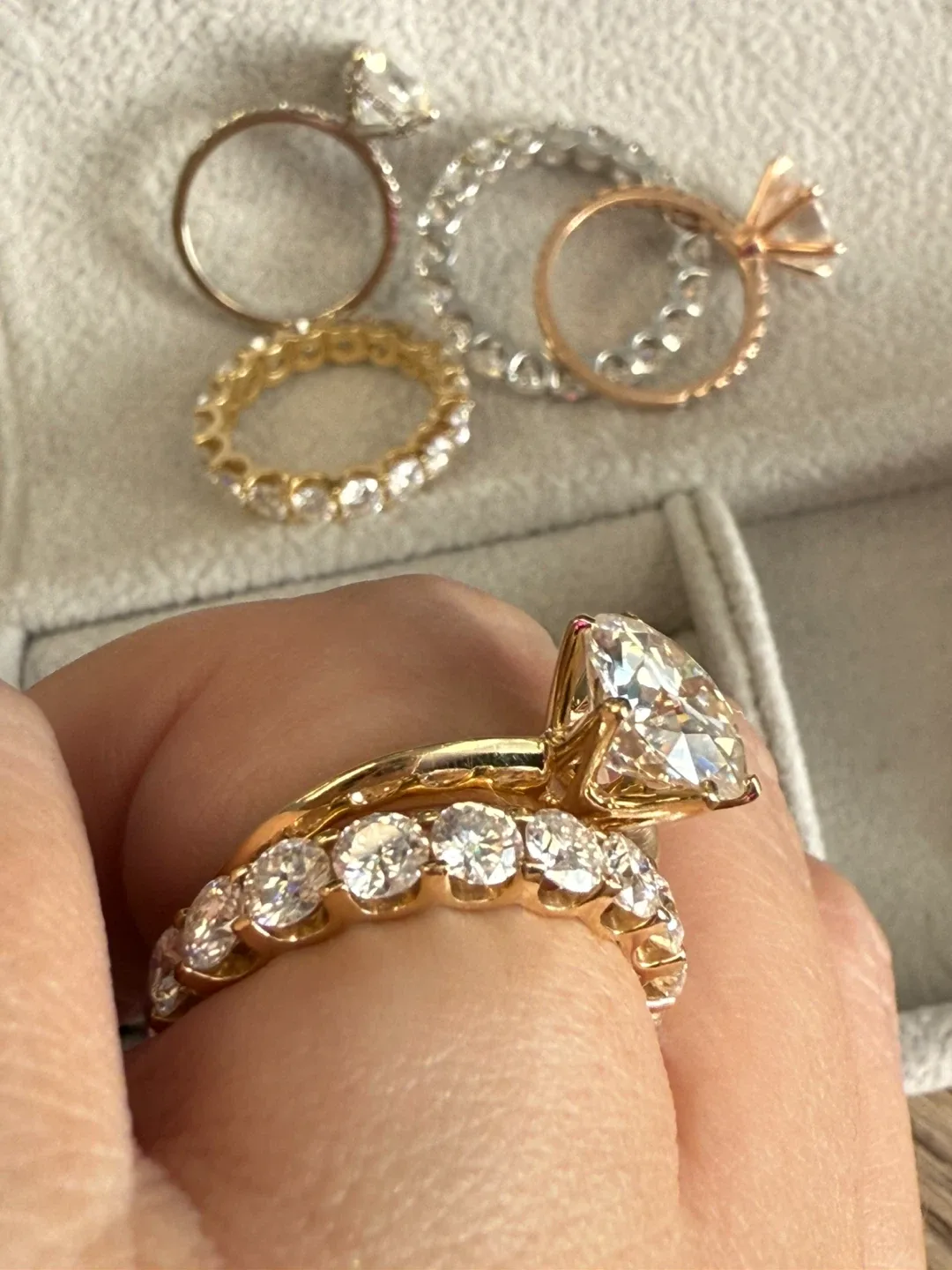 Moissanite diamond 💎 14K Gold Eternity Band Ring - Au585 d3.60ct image indicator(3)