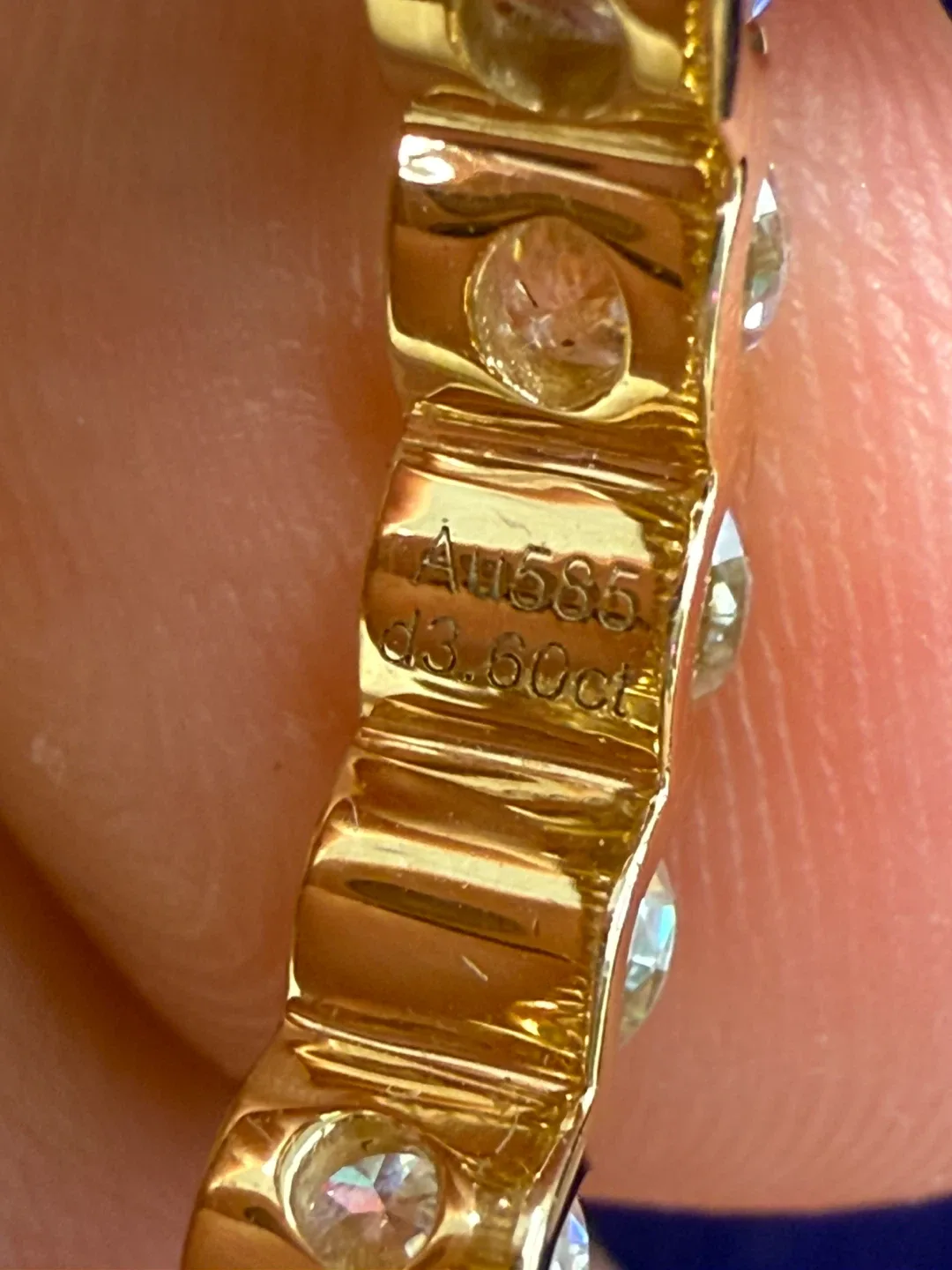 Moissanite diamond 💎 14K Gold Eternity Band Ring - Au585 d3.60ct image indicator(4)