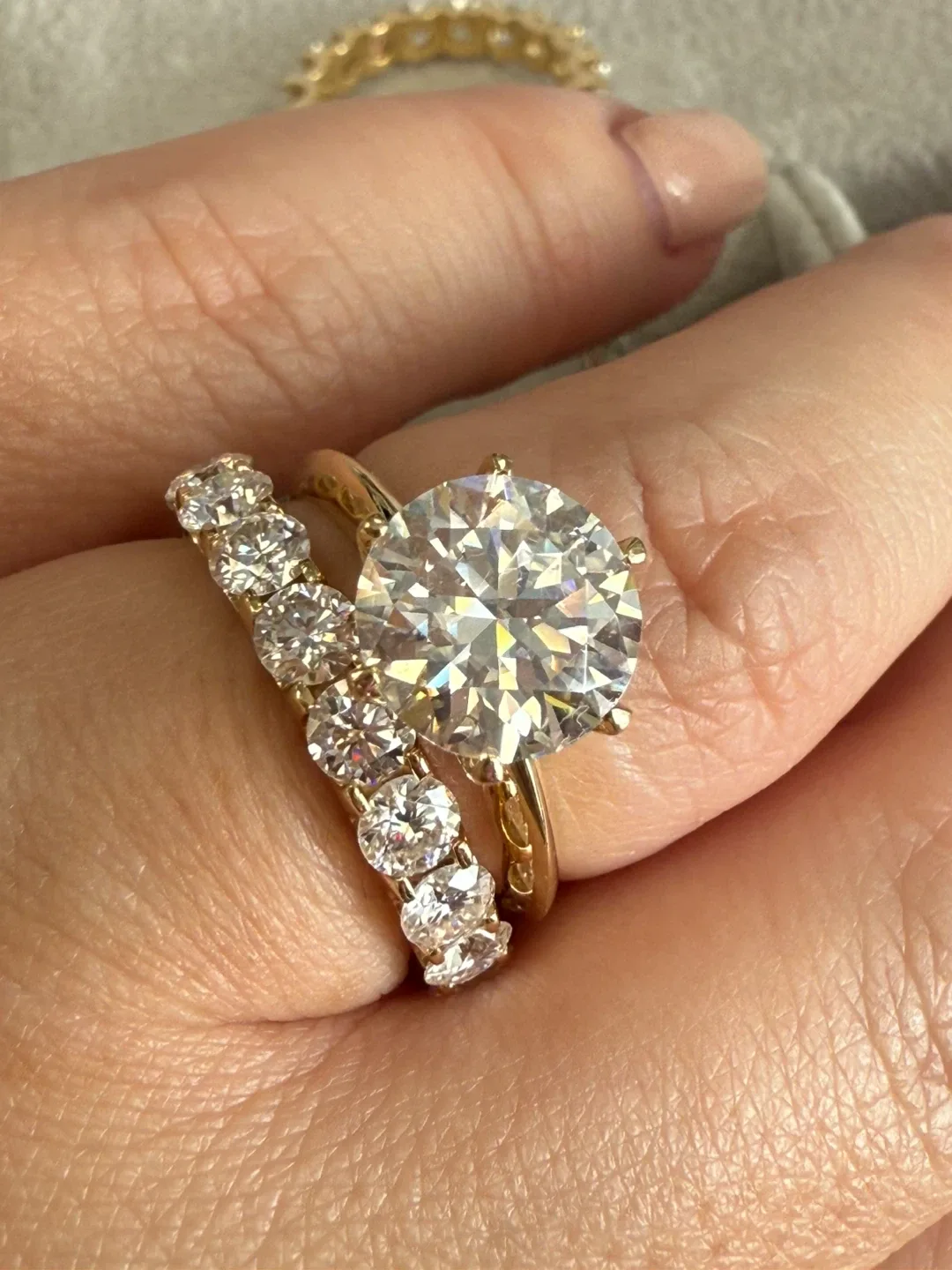 Moissanite diamond 💎 14K Gold Eternity Band Ring - Au585 d3.60ct image indicator(2)