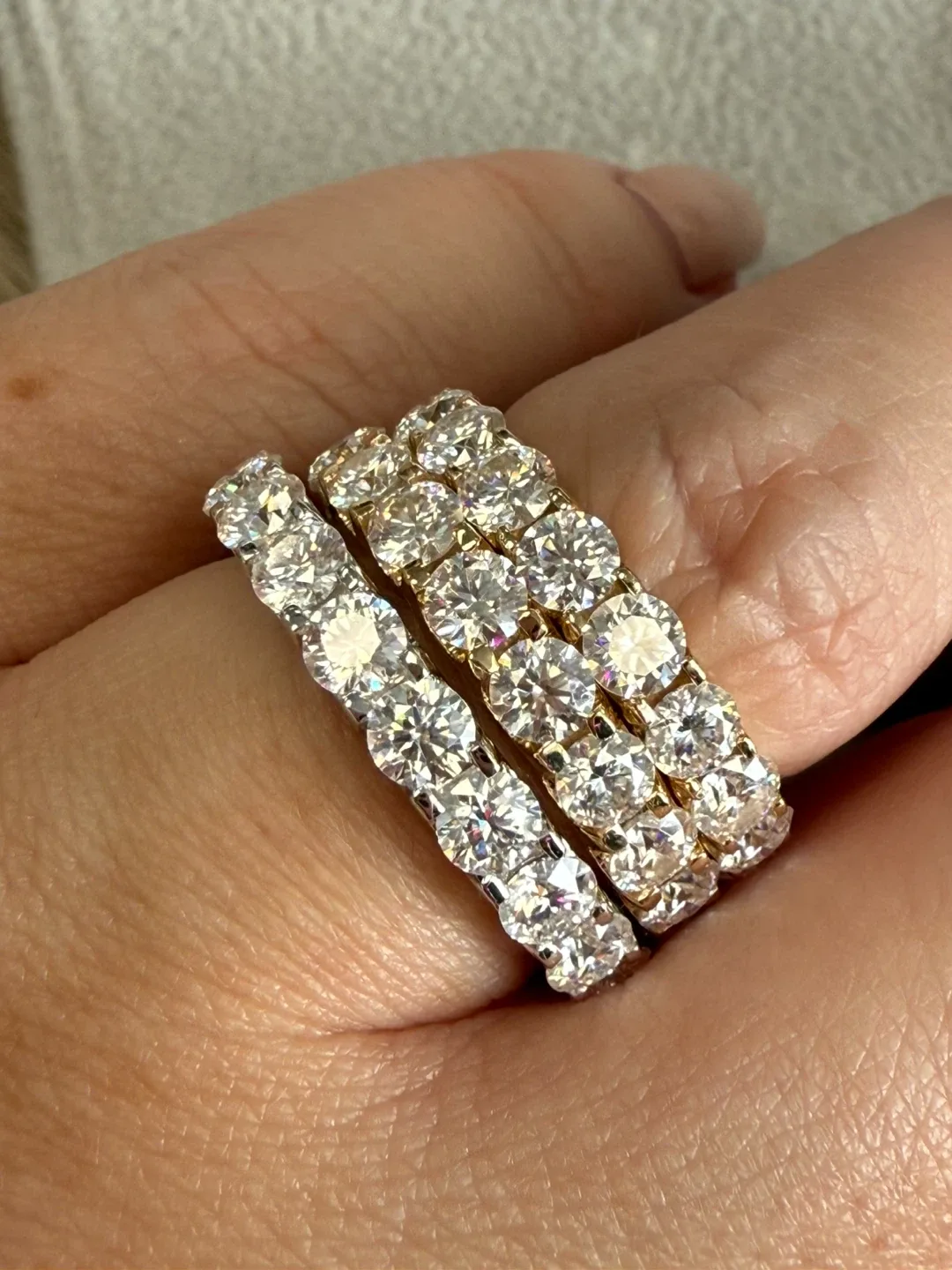Moissanite diamond 💎 14K Gold Eternity Band Ring - Au585 d3.60ct thumbnail