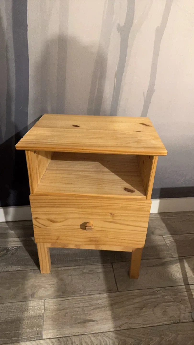 Wooden Nightstand with Drawer thumbnail