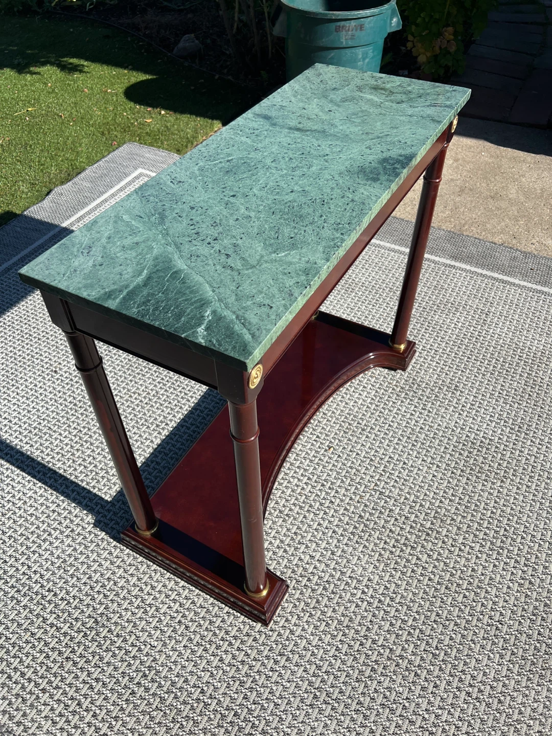 Green Marble Top Bombay Company Console Table - photo 5