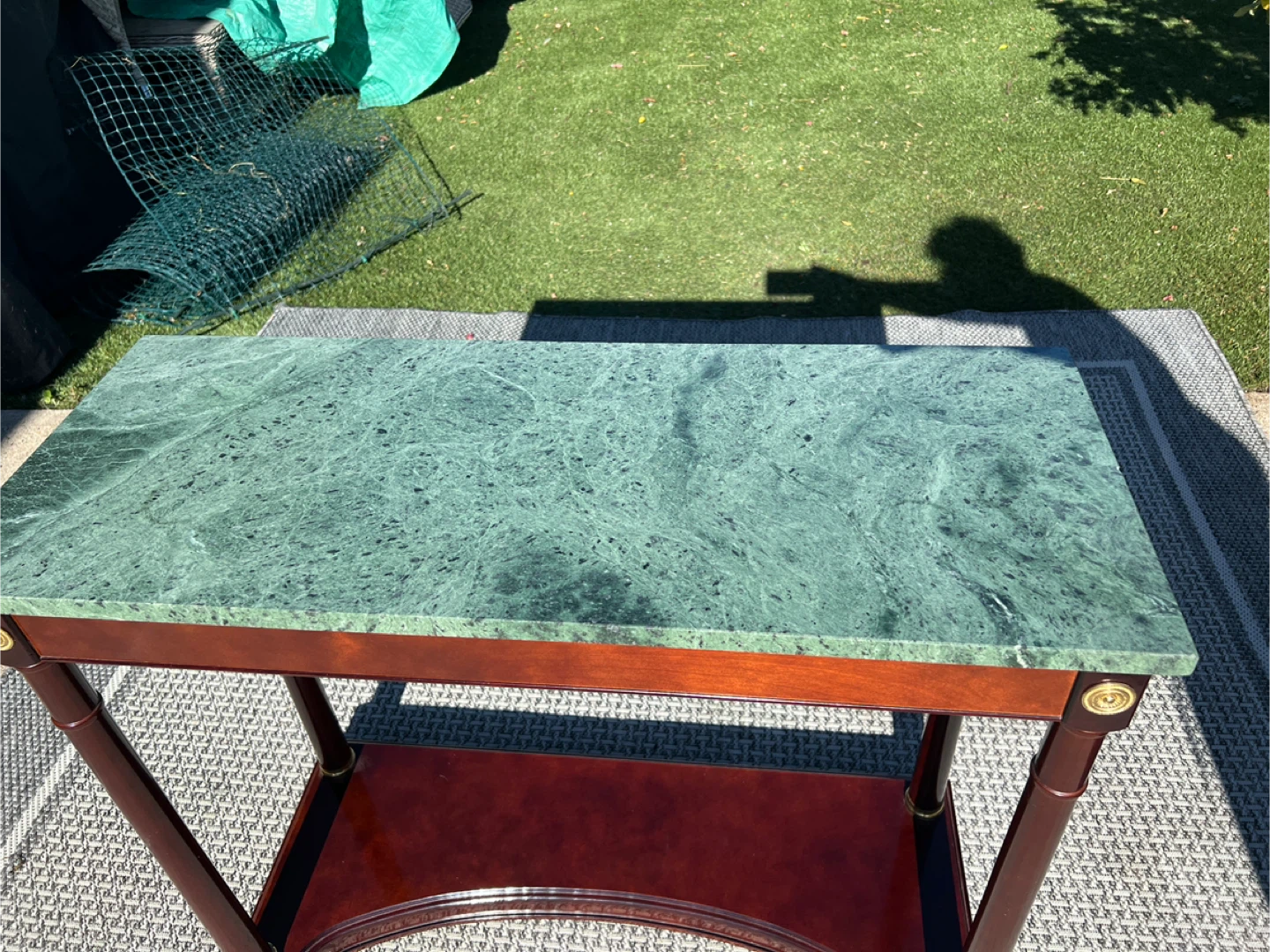 Green Marble Top Bombay Company Console Table - photo 4