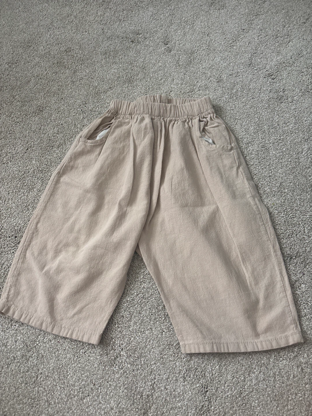 Kids' Blue Shirt & Beige Linen Shorts Set - photo 4